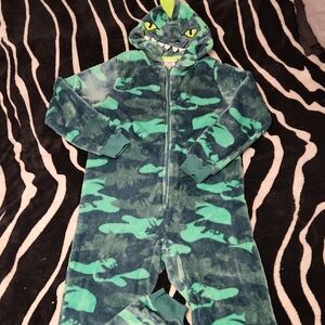 Cozy Green Monster Kids Footie